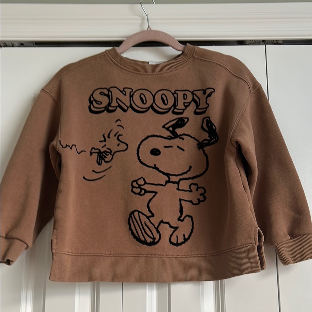 Zara Brown and Black Snoopy Sweater